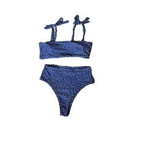 CUPSHE Blue Polka Dot Cheeky Bikini